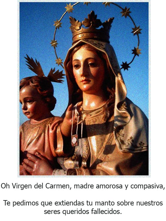 oración de la virgen del carmen para los difuntos